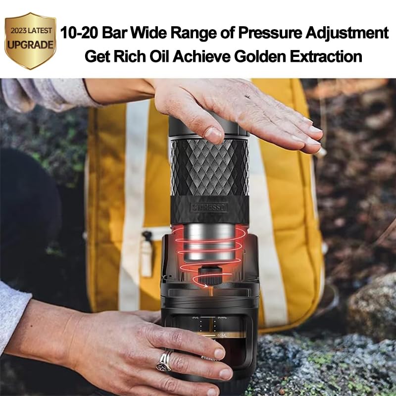 STARESSO Portable Espresso Maker & Manual Coffee Grinder Set