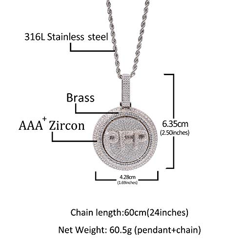 Custom Rotating Letter Pendant Chain with Initials & Numbers