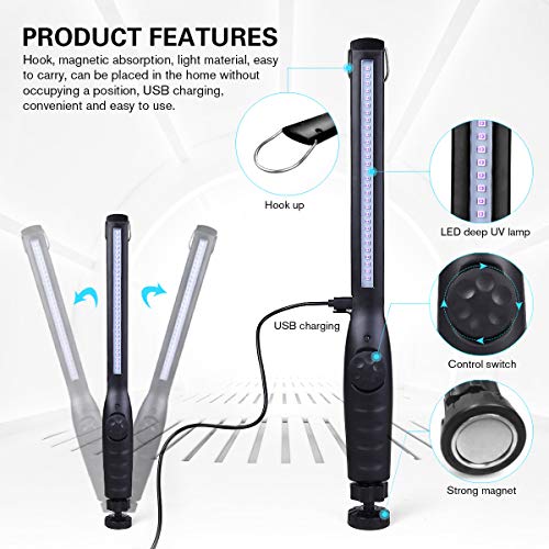 Portable Rechargeable UV Light Sanitizer Wand - Kills 99% Germs