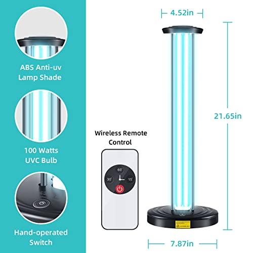 JTAPURE 100W UV Light Purifier for Large Room