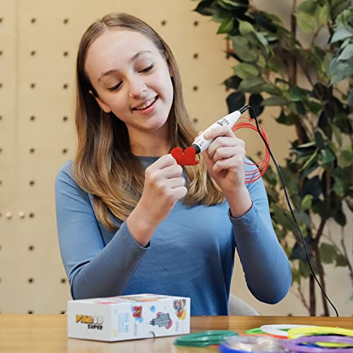 PIKA3D Super 3D Printing Pen Kit - Includes Filament, Stencil Guide