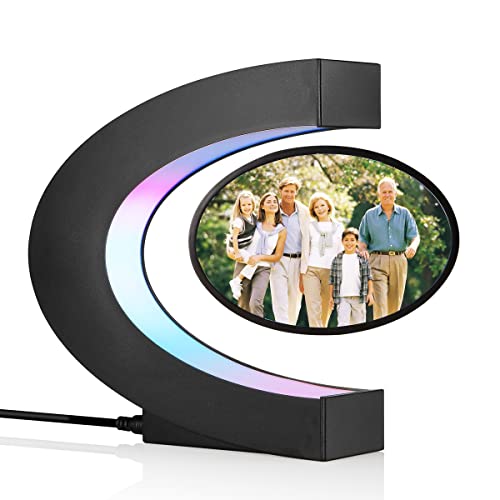 Levitating Floating Photo Frame with LED Light Rotation, Creative
