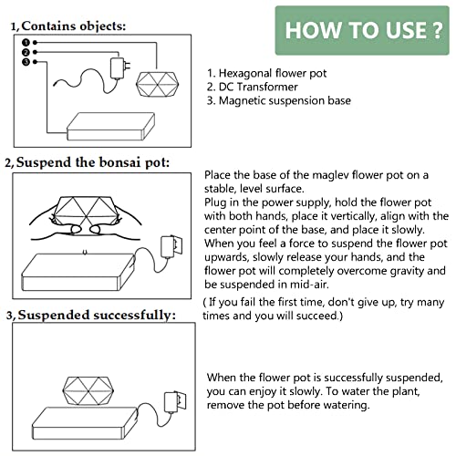 WUPYI Magnetic Levitating Plant Pot for Air Plants