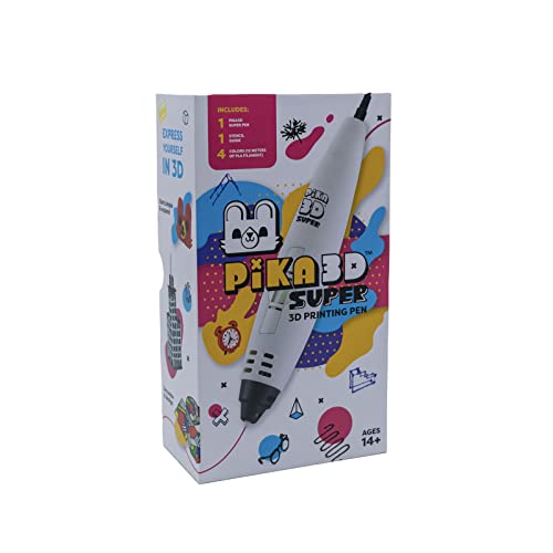 PIKA3D Super 3D Printing Pen Kit - Includes Filament, Stencil Guide