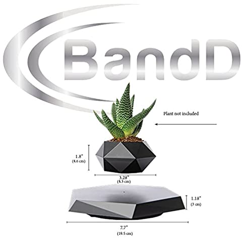 BandD Levitating Plant Pot - Magnetic Floating Display (Black)