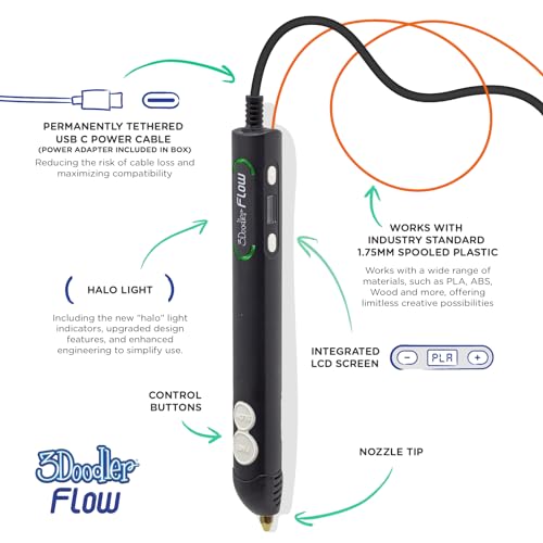 3Doodler Flow 3D Printing Pen Bundle - Black