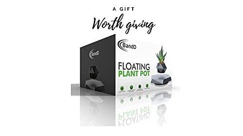 BandD Levitating Plant Pot - Magnetic Floating Display (Black)