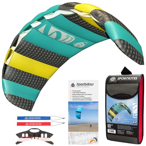 Symphony Beach III Stunt Kite, Aqua, Dual Line