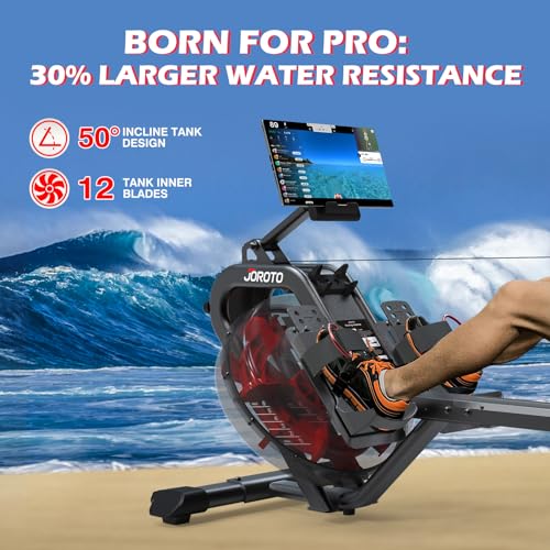 JOROTO Water Rowing Machine with 50°Incline for VIPs