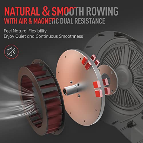 JOROTO Rowing Machine - Air & Magnetic Resistance - Commercial Grade VIP Smart Rower