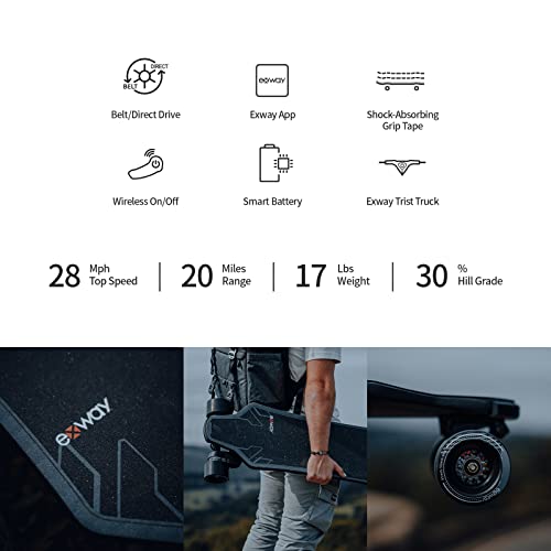 EXWAY X1 Max Electric Skateboard: 28mph, 18mi Range