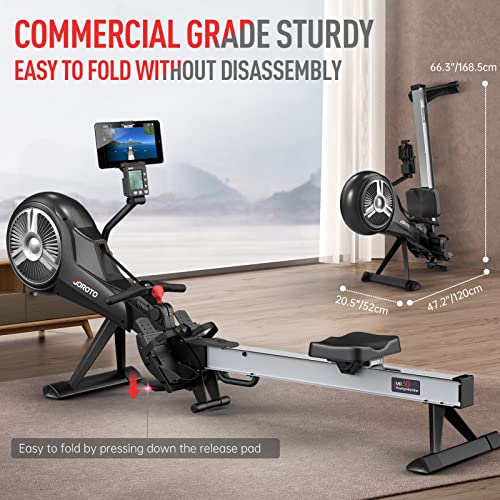 JOROTO Rowing Machine - Air & Magnetic Resistance - Commercial Grade VIP Smart Rower