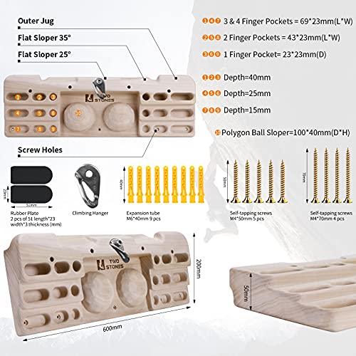 Rock Climbing Hangboard with Multiple Training Features