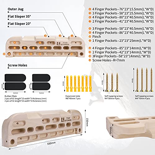 Wooden Hangboard Rock Climbing Pull Up Bar Set