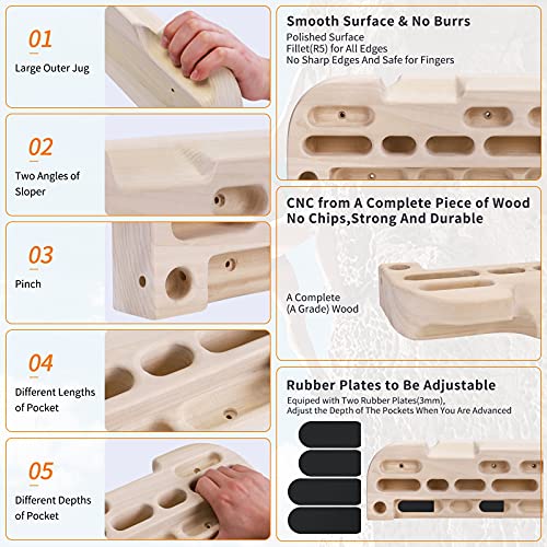 Wooden Hangboard Rock Climbing Pull Up Bar Set