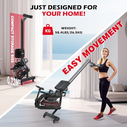 JOROTO Water Rowing Machine with 50°Incline for VIPs