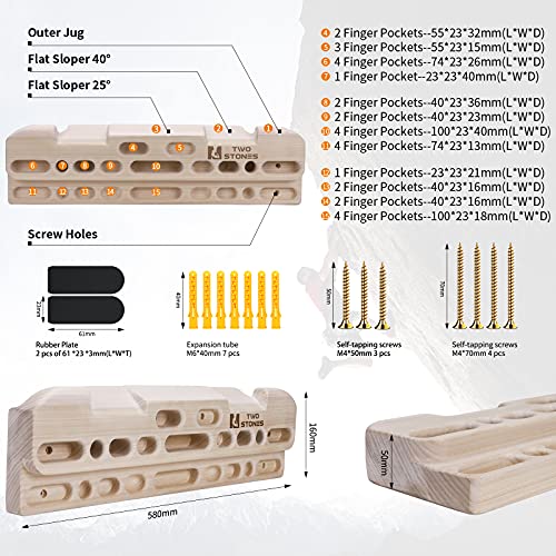 Rock Climbing Wooden Hangboard for Building Core Strength