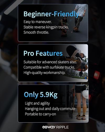 Exway Ripple Electric Skateboard - Top Speed 22mph