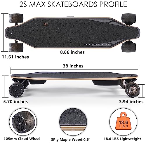WOWGO Electric Skateboard Longboard 29mph 14 Mile Range