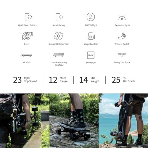 Exway Wave Belt 99Wh Electric Skateboard with Remote