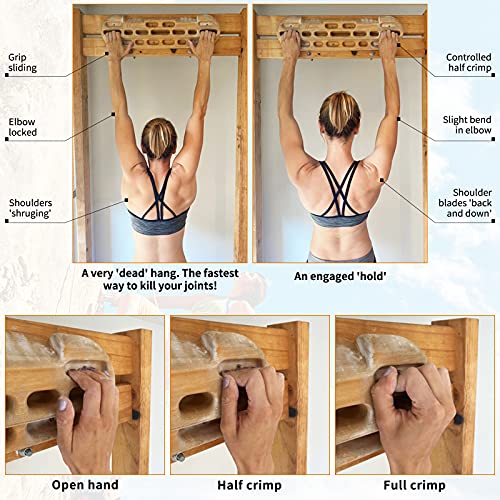 TWO STONES Climbing Hangboard with Variety of Holds
