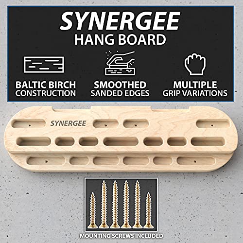 Synergee Wooden Hang Board/Climbing Board - Hand Strengthener