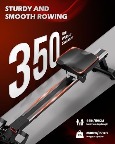 PASYOU Foldable Water Rowing Machine with Bluetooth & LCD
