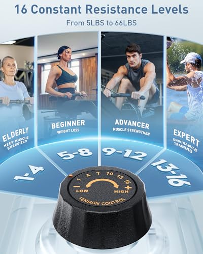 VIP Smart Shopper: Niceday Magnetic Rowing Machine, Bluetooth, 16 Levels