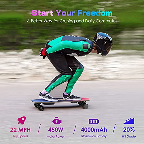 Upgraded Electric Skateboard with Remote Control, 22MPH Speed