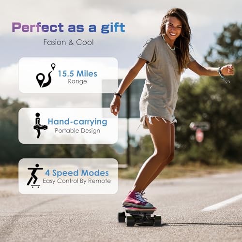 Upgraded Electric Skateboard with Remote Control, 22MPH Speed