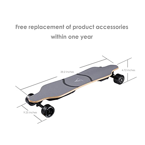 Electric Longboard with Remote Control, 900W Hub-Motor