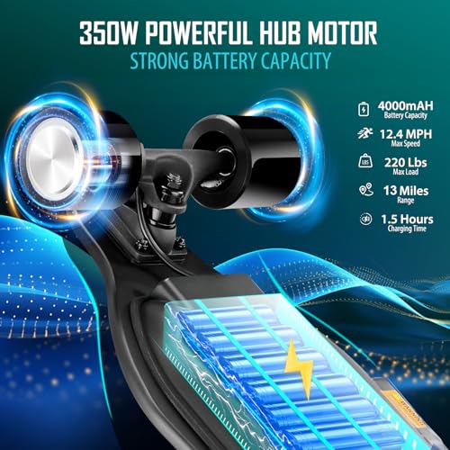 Caroma Electric Skateboard with Remote, 350W Motor, 12.4MPH Speed