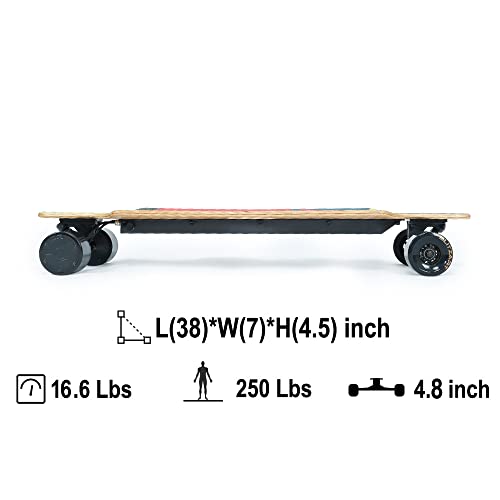 BLITZART Huracane Electric Skateboard Longboard 38" Dual Hub-Motor