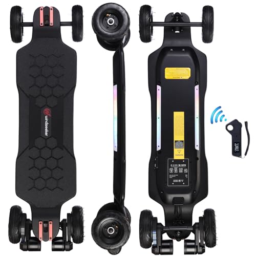 LCD Remote Electric Skateboard with Lights, 27 MPH