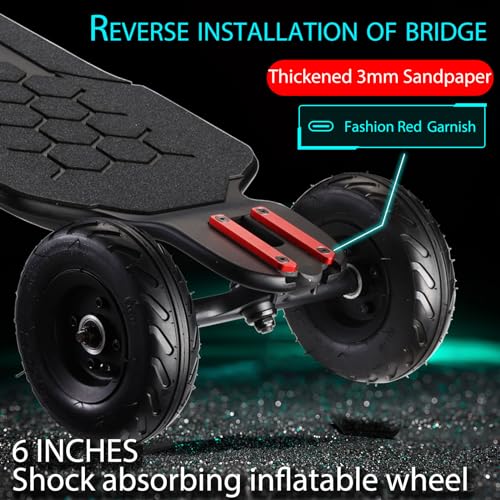 LCD Remote Electric Skateboard with Lights, 27 MPH