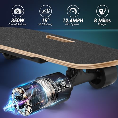 CAROMA 350W Electric Skateboard Adults Teens 27.5" VIP