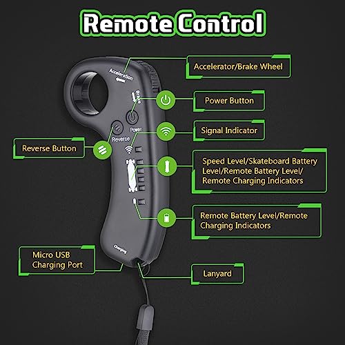 isinwheel V6 Electric Skateboard, 450W Peak Power, 10 Miles Range