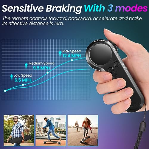 Caroma Electric Skateboard with Remote, 350W Motor