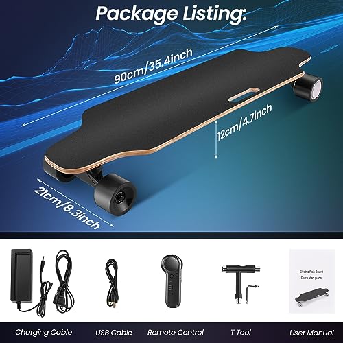 Caroma Electric Skateboard with Remote, 350W Motor