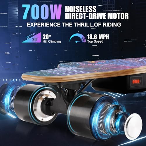 VIP Smart Shopper: Caroma Electric Skateboard, 700W, 18.6MPH Speed