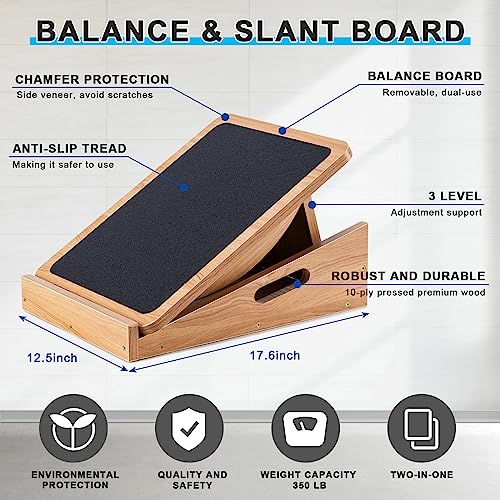 Professional 2-in-1 Wooden Balance & Slant Board Adults