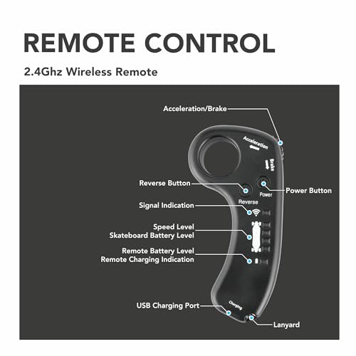 Caroma Electric Skateboard with Remote: Top Speed 12.4MPH