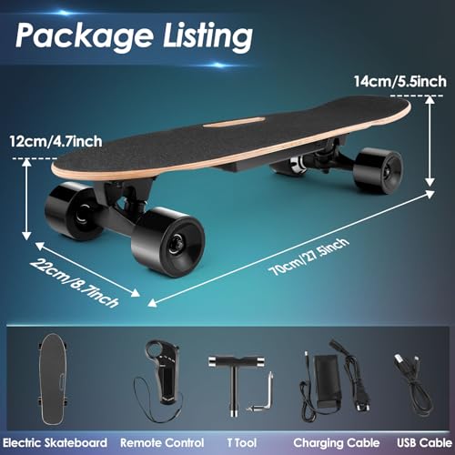 CAROMA 350W Electric Skateboard Adults Teens 27.5" VIP