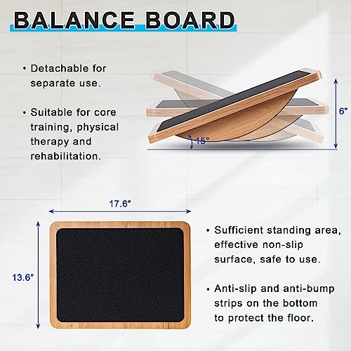 Professional 2-in-1 Wooden Balance & Slant Board Adults
