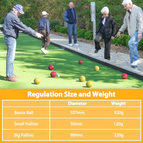 JOLORLY 107mm Bocce Ball Set for Tournaments