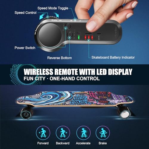 VIP Smart Shopper: Caroma Electric Skateboard, 700W, 18.6MPH Speed