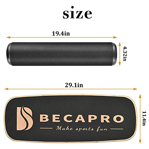 Wooden Balance Board Trainer with Adjustable Stoppers