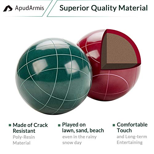 ApudArmis Bocce Balls Set with Nylon Carrying Case