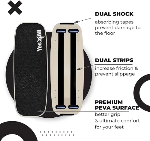 Yes4All Premium Surf Balance Board Trainer - Adjustable Stopper