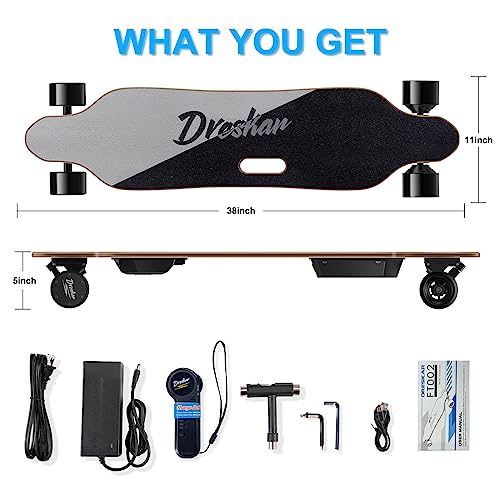 DresKar Electric Skateboard: 900W Dual Motor, 25MPH